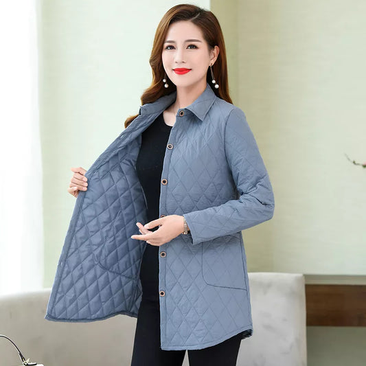 Coat11 Thin quilted jacket  Warm middle age women